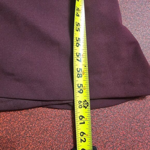 Adrianna Papell Beaded Mermaid Dress Gown Sz 16 Burgundy Mesh Sleeves Formal - Picture 16 of 16